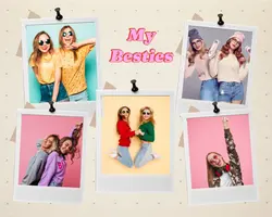 Non-Marketing Photo Collage Pinned Polaroid Photo Frame