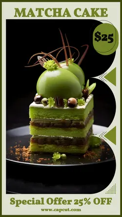 Food Matcha Cake Special Offer Instagram Story