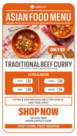 Asian Food Curry Instagram Story Post