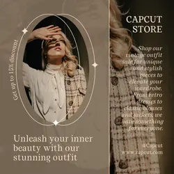 Fashion Vintage Outfit Sale Instagram Post Minimalist Light Brown