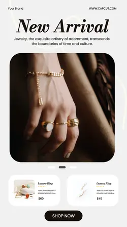 Minimalist New arrival jewerly instagram story 