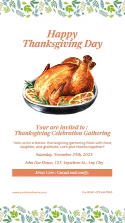 Thanksgiving Day Invitation for Instagram Story