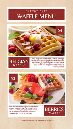 Food Waffle Menu Instagram Story