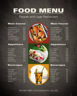 Food and Beverage Food Menu Restaurant