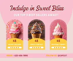 Food Ice Cream Best Seller Menu Facebook Post