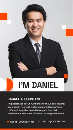 Black Orange Modern About Me Instagram Story