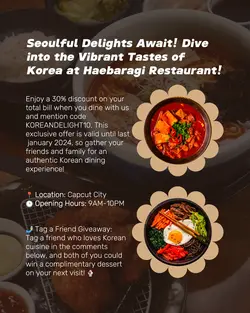 Korea Restaurant Promotion Instagram Post