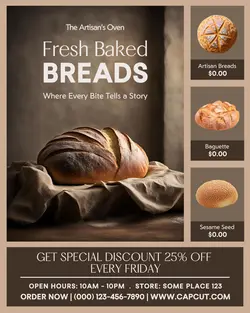 fresh baked breads promotion instagram post