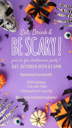 Halloween Skull Invitation Instagram Story