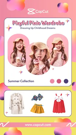 Kids Fashion Industry For Girl Instagram Story New Collection Promotion