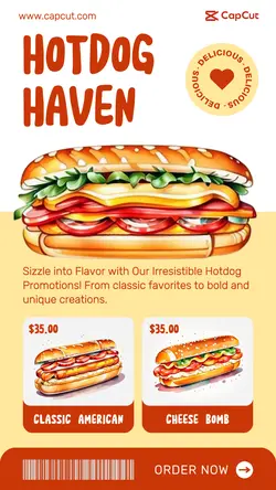 Food and Beverage Hot dog Menu Instagram Post