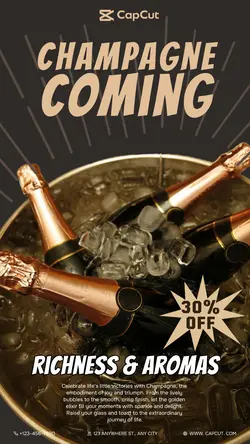 Foods & Beverage Champagne Product display minimalist