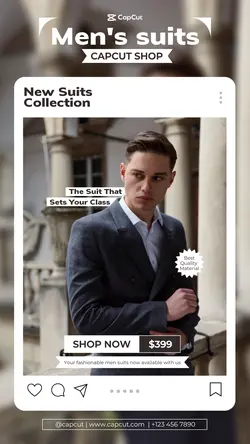 New Suits Men Collection Promotion Instagram Story Post