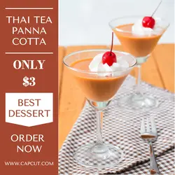Thai Tea Panna Cotta Instagram Post