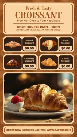 tasty croissant menu instagram post