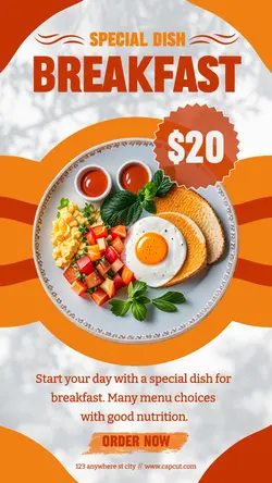 Food and Beverage Breakfast Menu Promotion Instagram Story