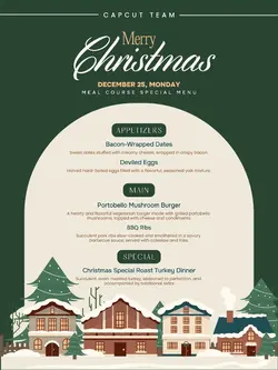Merry Christmas Meal Course Special Menu