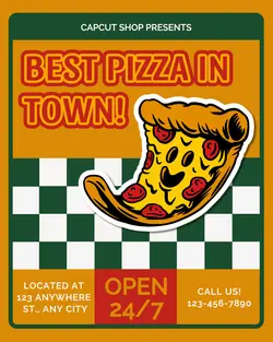 Retro Pizza Capcut Shop Poster