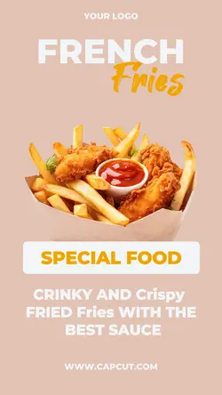 French Fries Product Display Instagram Story