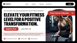 Black and White Modern Fitness Package Promotion Website