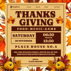 Thanksgiving Day Invitation Twitter Post