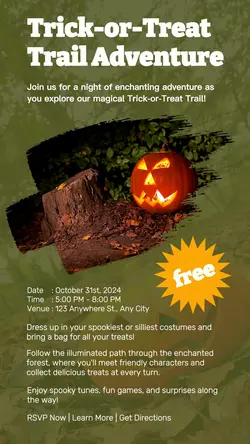 Trick-or-Treat Trail Event Instagram Story
