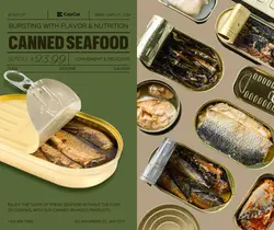 Food Canned Seafood Display Retro