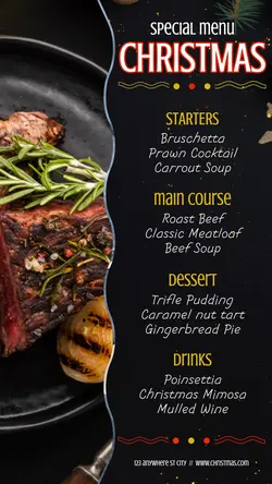 Christmas Day Menu Promotion for Instagram Story