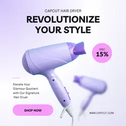 Electronics Hair Dryer Promotion Instagram Post
