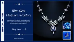 New Collection Blue Necklace Product Display