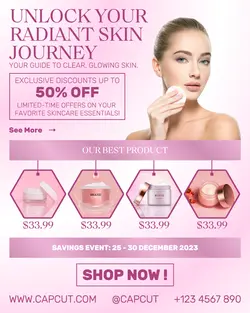 Glowing Savings: Skincare Spectacular For Social Media Post