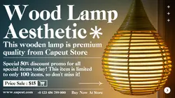 Electronic Wood Lamp Promotion Twitter Post Minimalist