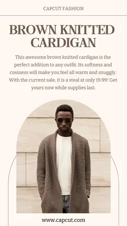 Fashion Knitted Cardigan Sale Instagram Story