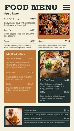 Food Thailand Food Menu Instagram Story