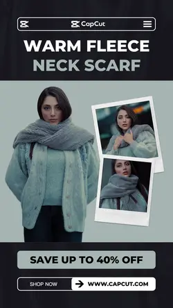Warm Fleece Neck Scarf Fashion Industry Promotion Instagram story