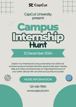 Grey Modern Internship Hunt Campus Poster