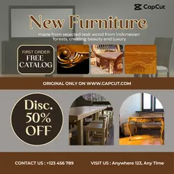new furniture template free catalog instagram post brown