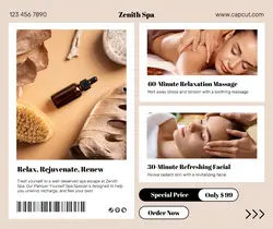 Personal Care Spa Promotion Facebook Post Beige