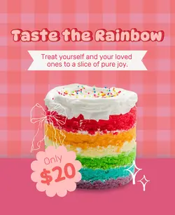 Rainbow Cake Promotion Instagram Post
