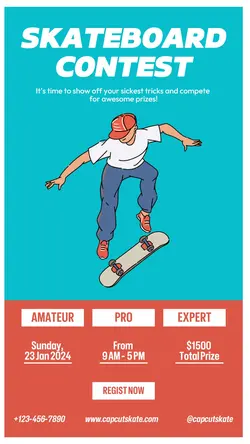 Skateboard Contest Introduction Instagram Story