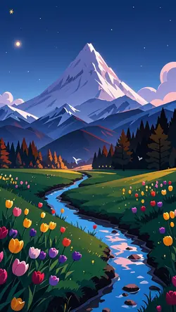 Wallpaper creative poster nature scenery night view
