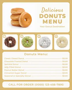 delicious donuts menu instagram post
