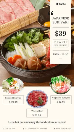 Asian Food Japanese Cuisine Menu Minimalist