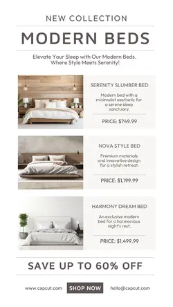 Modern Beds Display Product Instagram Story