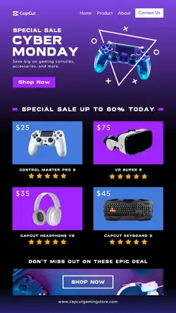 Cyber Monday Game Store Sale Page