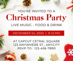 Christmas Party Invitation Card Facebook Post