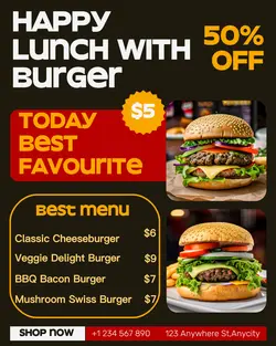 Happy Lunch Burger Promo Story FB