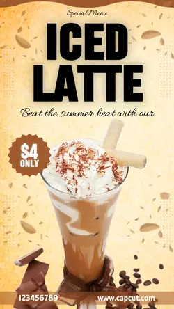 Iced Latte Coffee Promo Instagram Story
