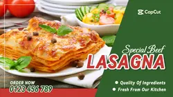 Food and Beverage Special Beef Lasagna