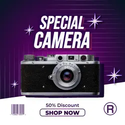 E-commerce Electronic Camera Hero Image Gradient